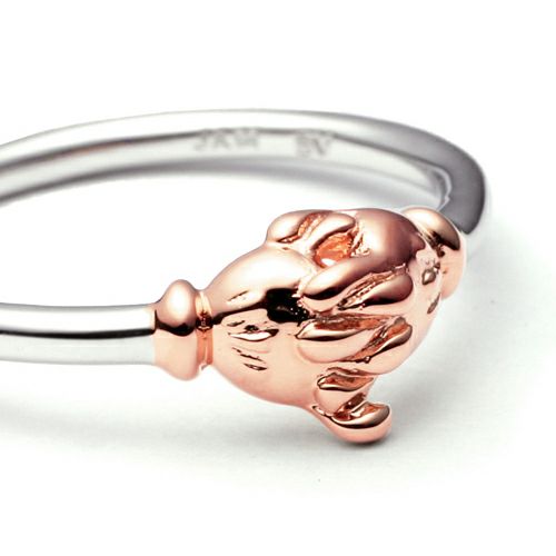 Mickey Mouse & Minnie Mouse Shake Hand Ring - Pink Gold