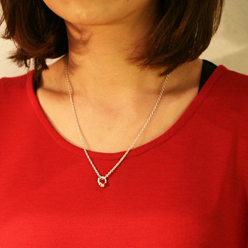 米奇和米妮握手项链 - 黑色 / 同款项链