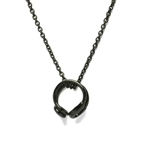 Safety Pin Necklace / Matching Necklace - Black