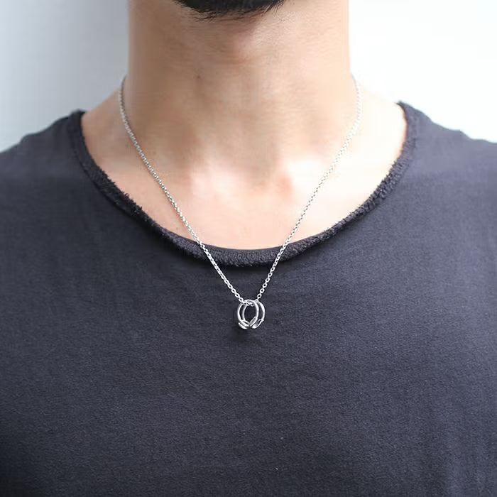 Safety Pin Necklace / Matching Necklace - Silver