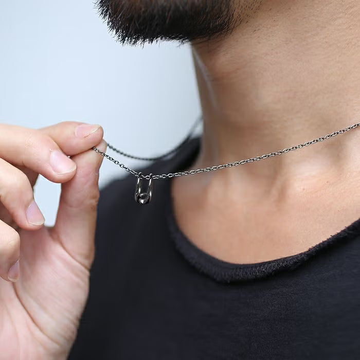 Safety Pin Necklace / Matching Necklace - Black