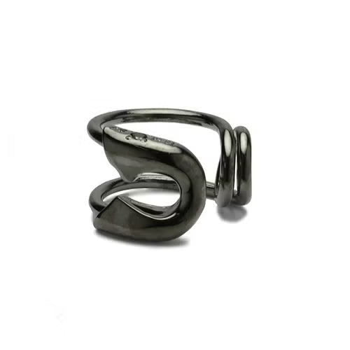 Safety Pin Diamond Ear Cuff - Black (Single Ear)