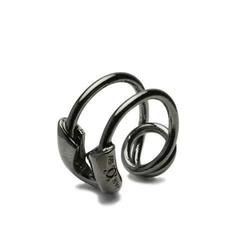 Safety Pin Diamond Ear Cuff - Black (Single Ear)