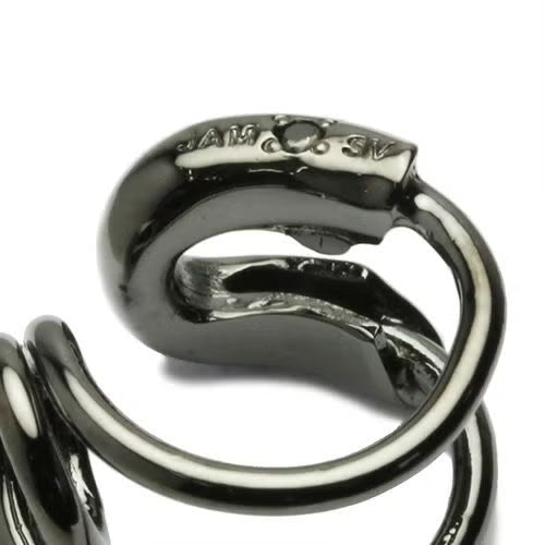 Safety Pin Diamond Ear Cuff - Black (Single Ear)