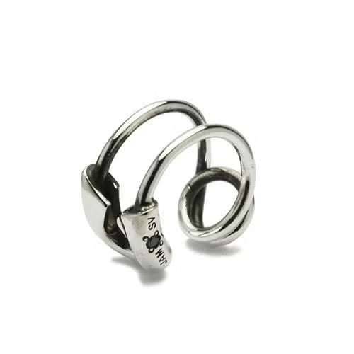 Safety Pin Diamond Ear Cuff Silver (Single Ear)