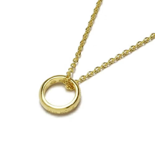 Round-Profile Ring Diamond Necklace - Gold