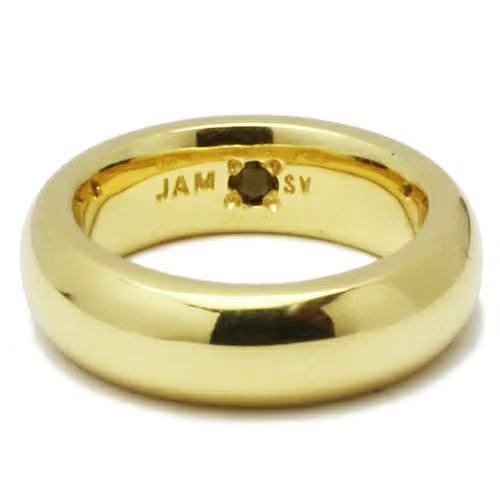 Round-Profile Ring Diamond Necklace - Gold
