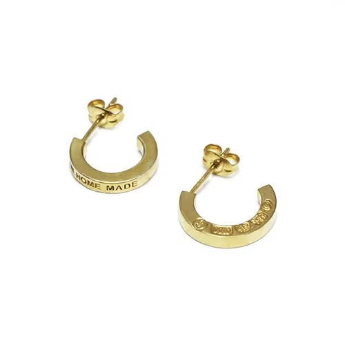 Flat Double Diamond Earrings - Gold / Pair