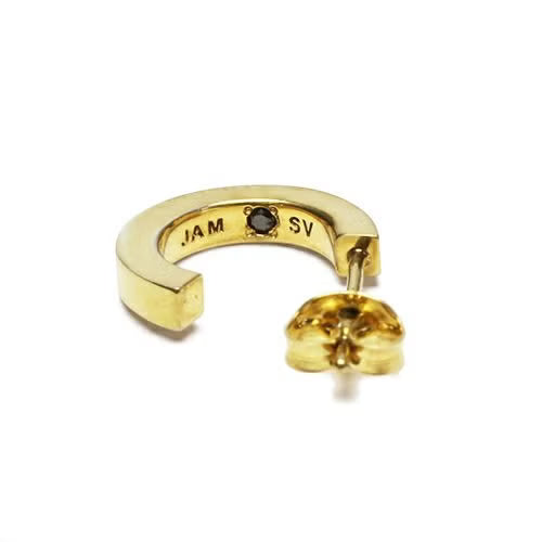 Flat Double Diamond Earrings - Gold / Pair
