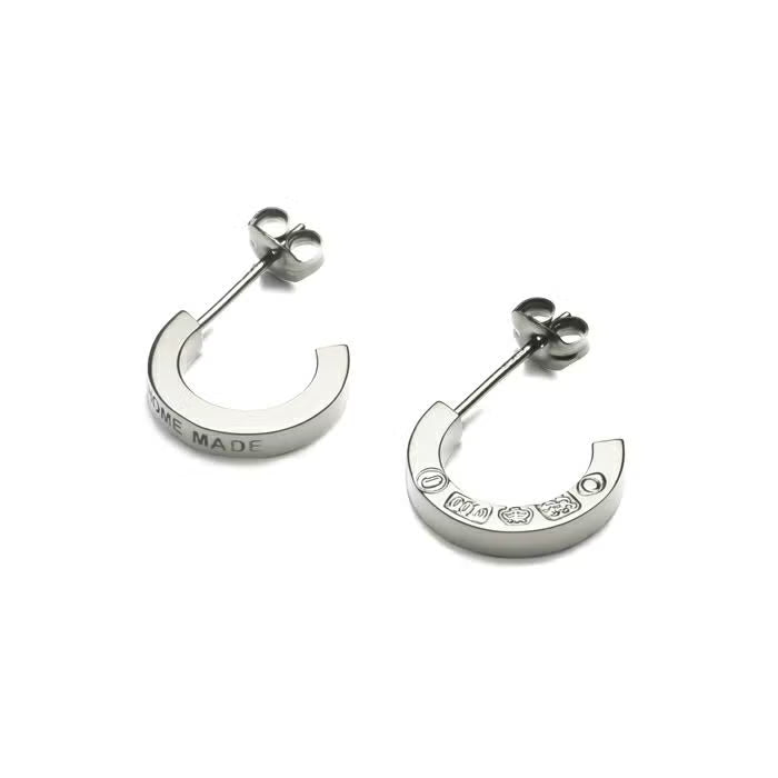 Flat Double Diamond Earrings - Silver / Pair