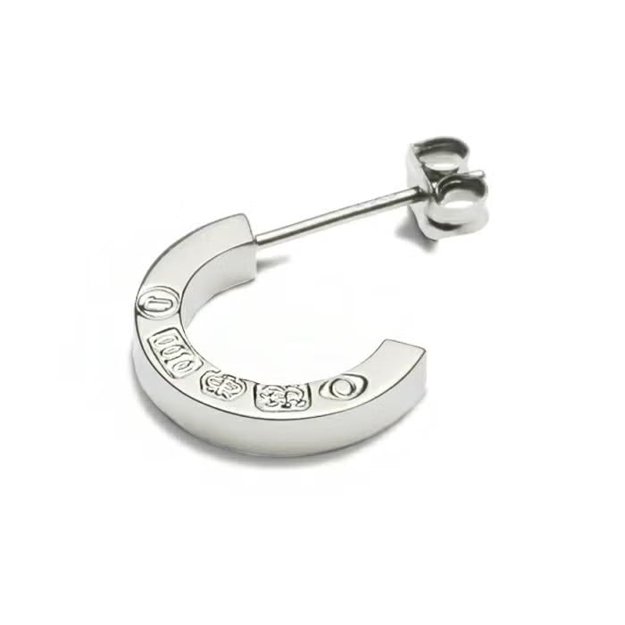 Flat Double Diamond Earrings - Silver / Pair