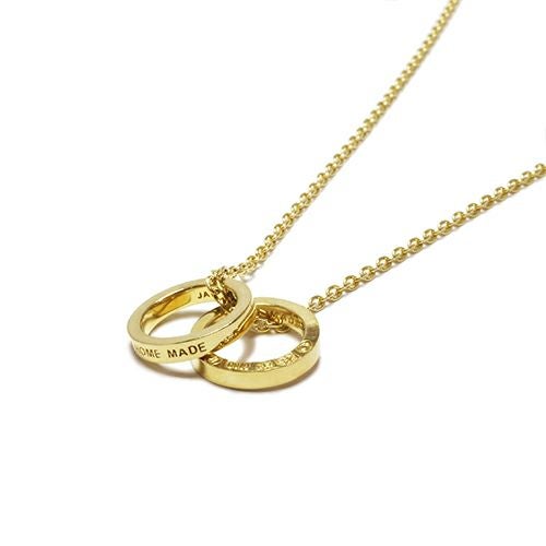 Flat Double Diamond Necklace - Gold
