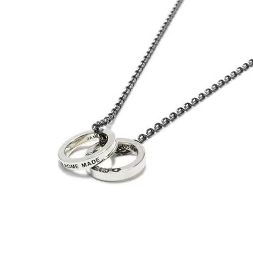 Flat Double Diamond Necklace - Silver