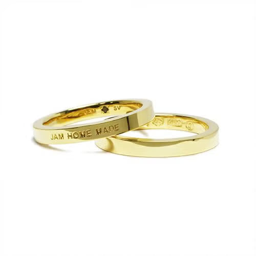 Flat Double Diamond Ring (Size M) - Gold