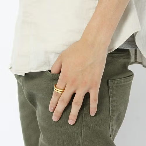 Flat Double Diamond Ring (Size M) - Gold