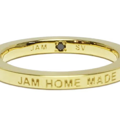 Flat Double Diamond Ring (Size S) - Gold