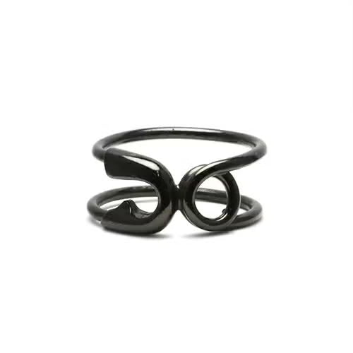 Safety Pin Ring S - Black