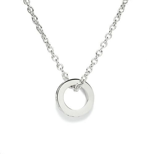Flat-Band Diamond Star Necklace - Silver