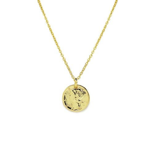 Vintage Mercury Coin Necklace - Gold