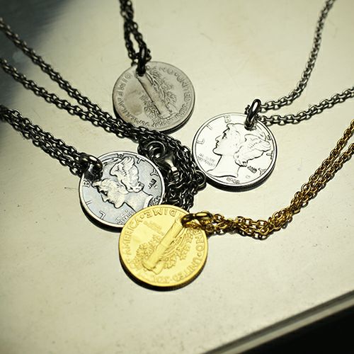 Vintage Mercury Coin Necklace - Silver