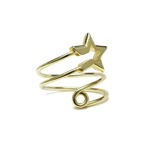 Star & Safety Pin Ring