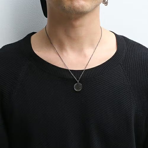 Vintage Sixpence Coin Necklace - Black