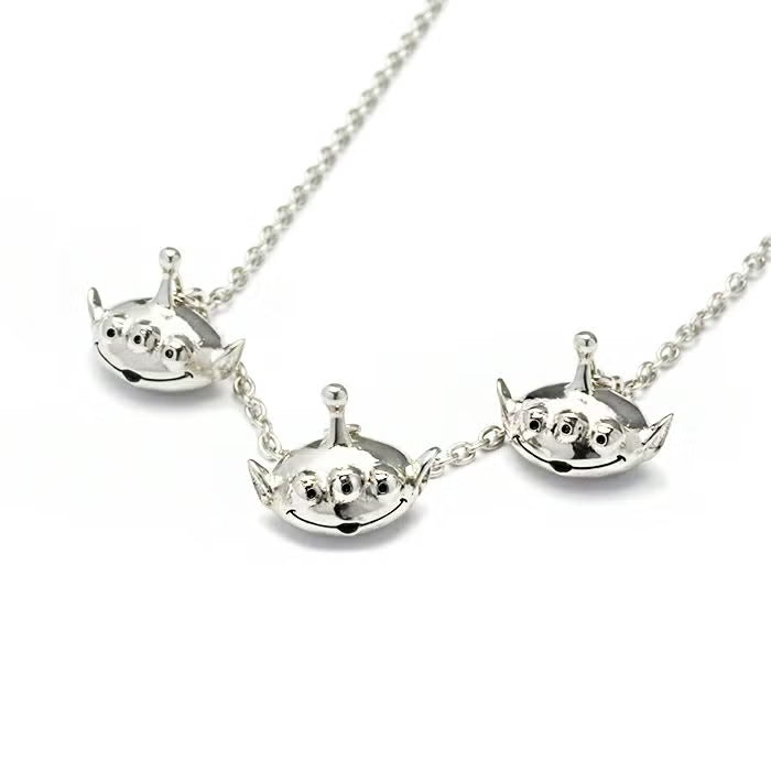 TOYSTORY Little Green Men x 3 Necklace - Silver