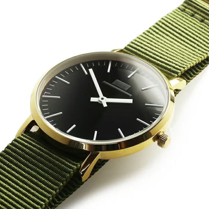 Jam Watch Type 3 Gold/Black - NATO Strap (Olive) - / Wristwatch/Pair Watch
