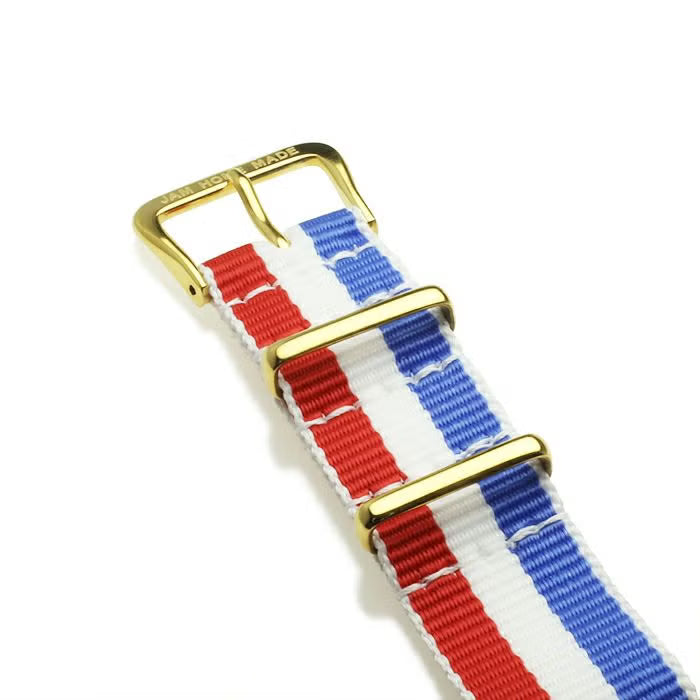 Jam Watch Type 3 Gold/White - NATO Strap (Tricolor) - / Wristwatch/Pair Watch