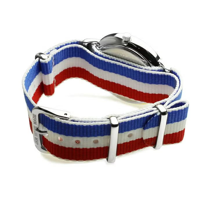 Jam Watch Type 3 Silver/White - NATO Strap (Tricolor) - / Wristwatch / Couple's Watch