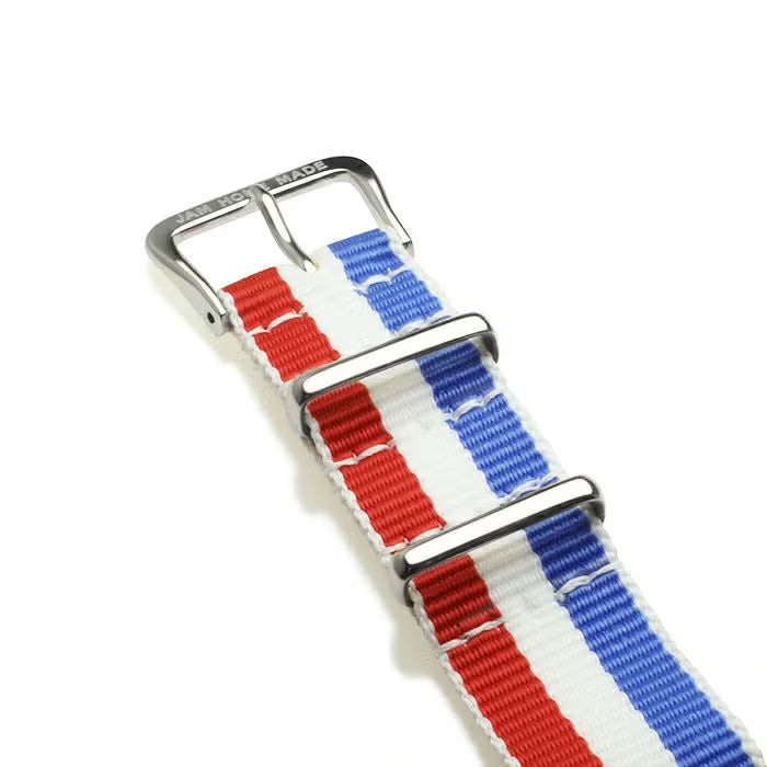 Jam Watch Type 3 Silver/White - NATO Strap (Tricolor) - / Wristwatch / Couple's Watch