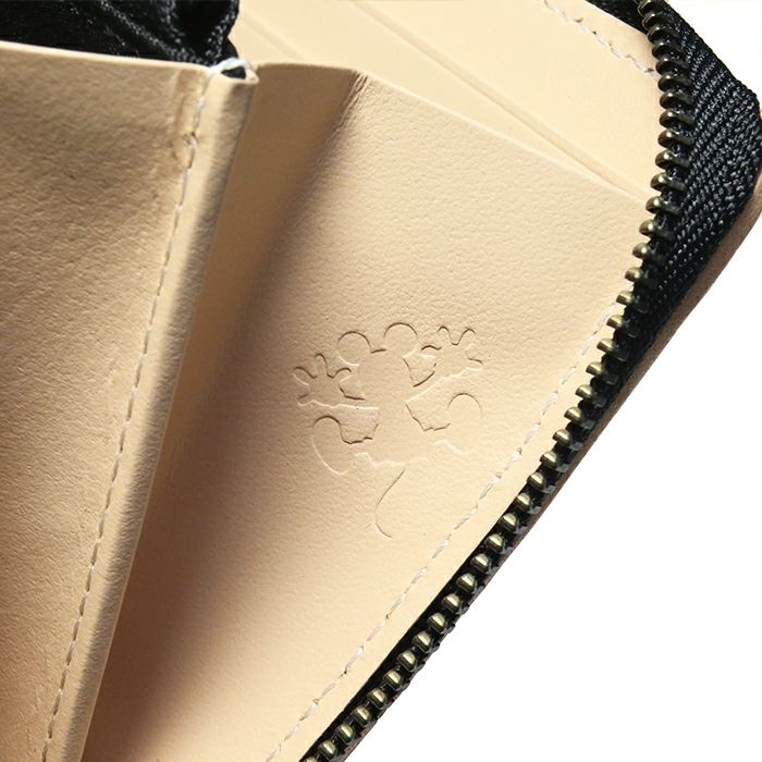Mickey Mouse Big Icon Zipper Long Wallet/Long Wallet - Natural Leather -