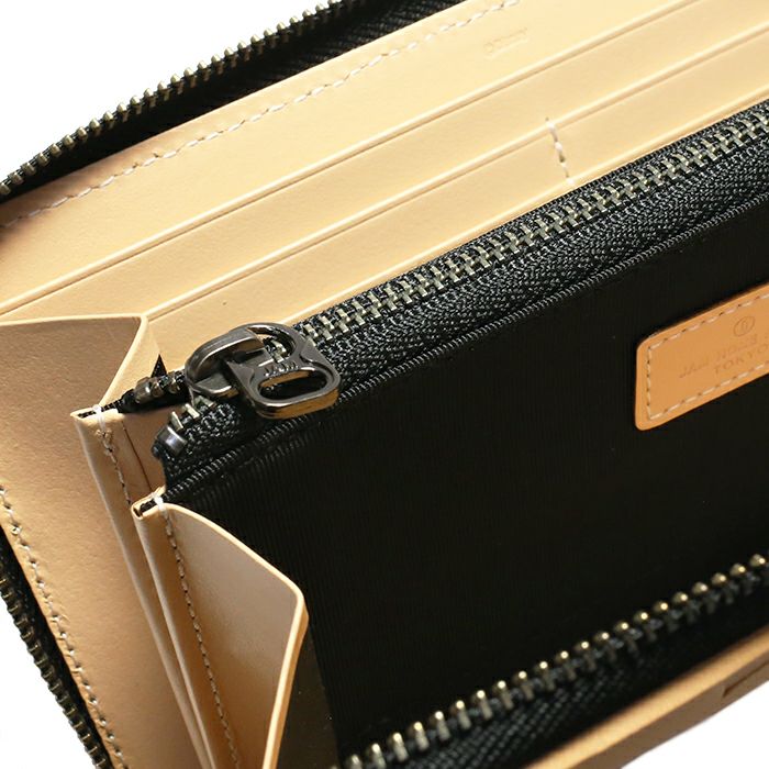 Mickey Mouse Big Icon Zipper Long Wallet/Long Wallet - Natural Leather -