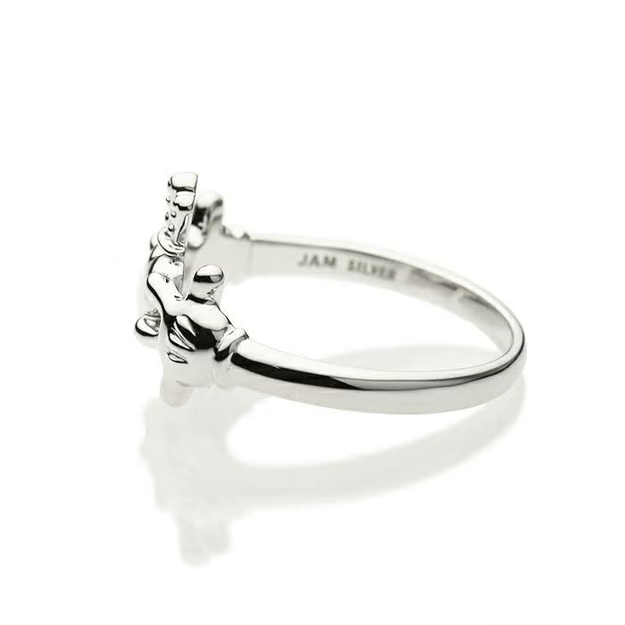 Mickey Mouse Claddagh Ring - Rhodium Finish