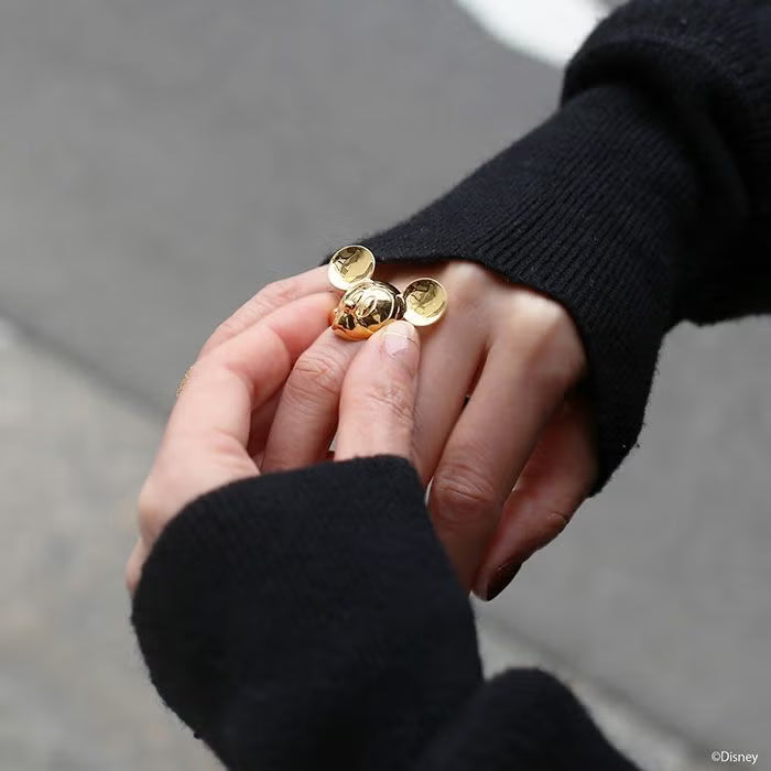Mickey Mouse Face Ring - Gold Small