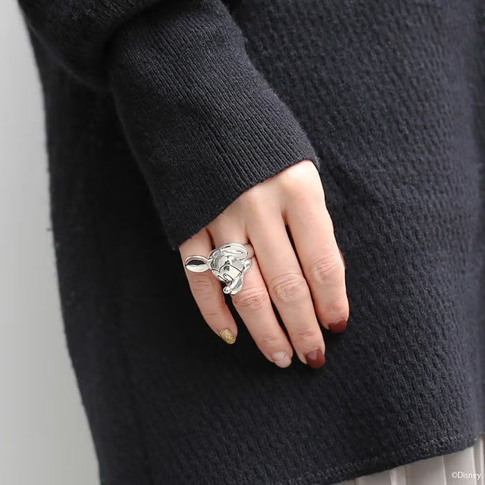 Mickey Mouse Face Ring - Silver Small