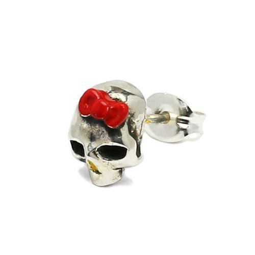 Hello Kitty Skull Face Earring - Silver