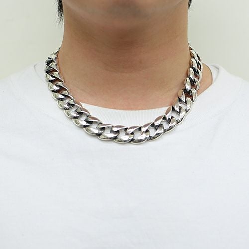 Classic Necklace: Curb Chain – Black Diamond – 50cm