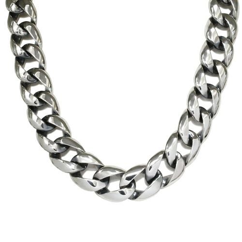Classic Necklace: Curb Chain – Black Diamond – 50cm