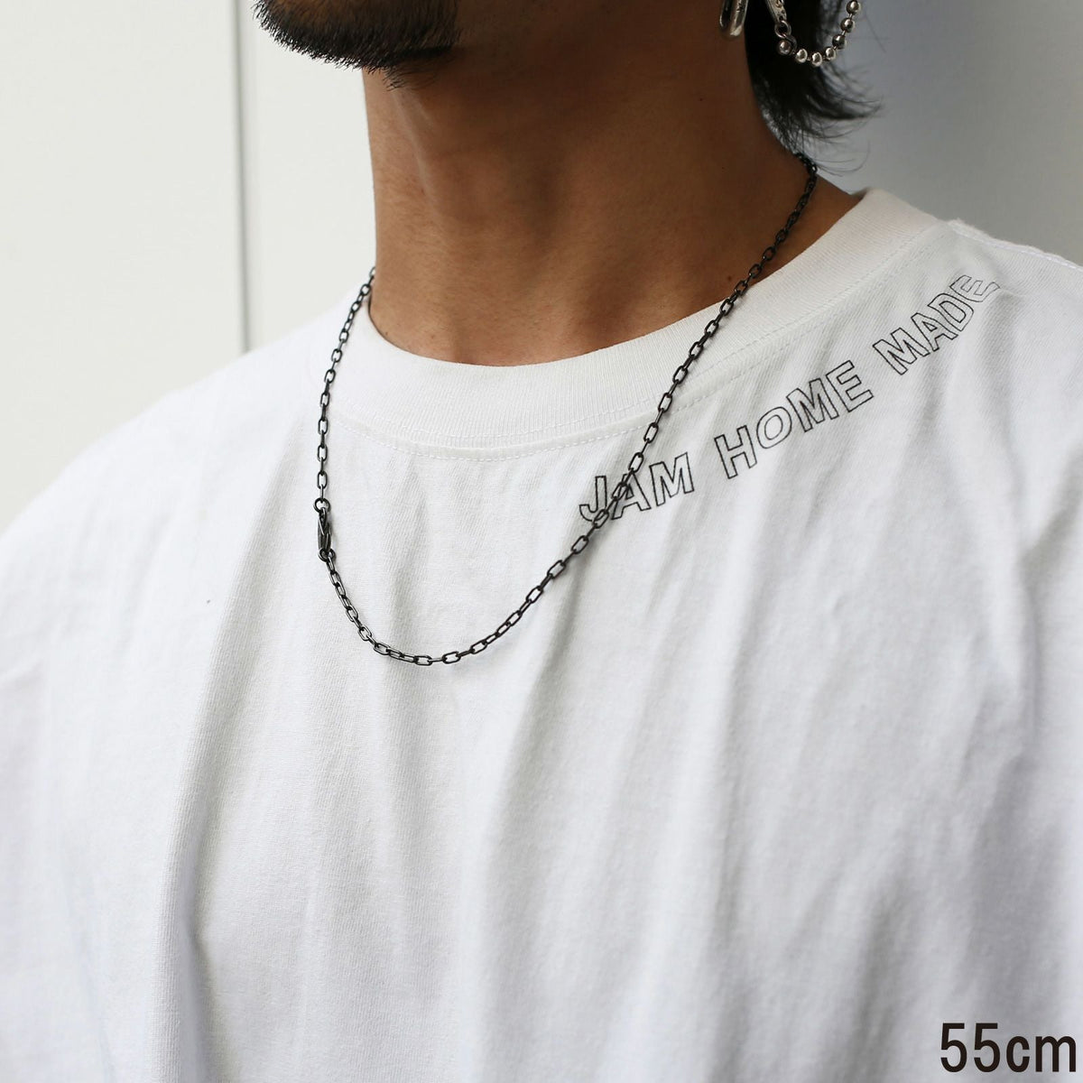 Magatama Simple Chain Necklace & Bracelet - Black