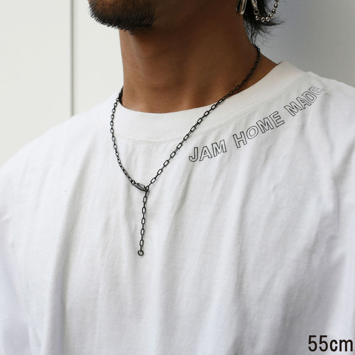Magatama Simple Chain Necklace & Bracelet - Black