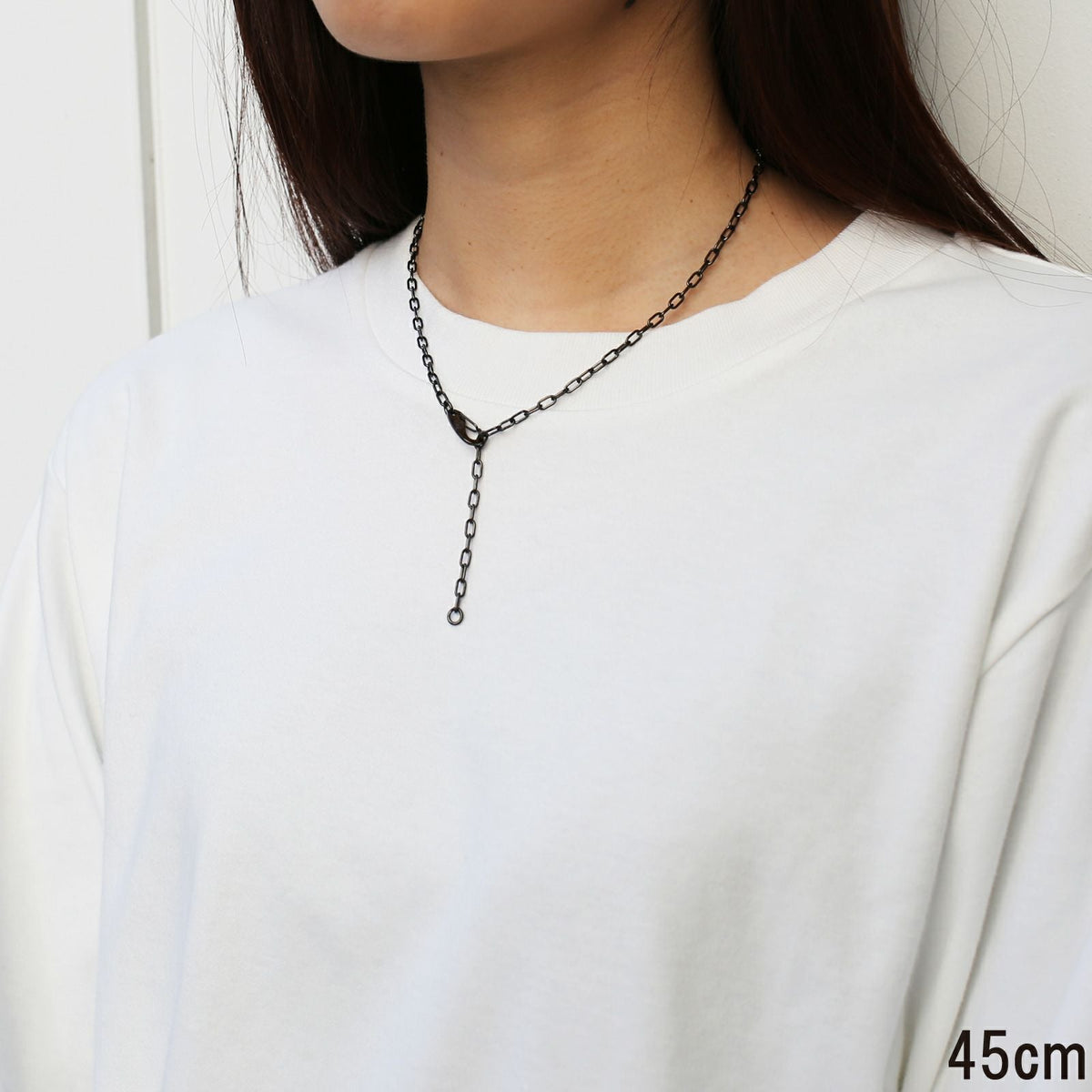 Magatama Simple Chain Necklace & Bracelet - Black
