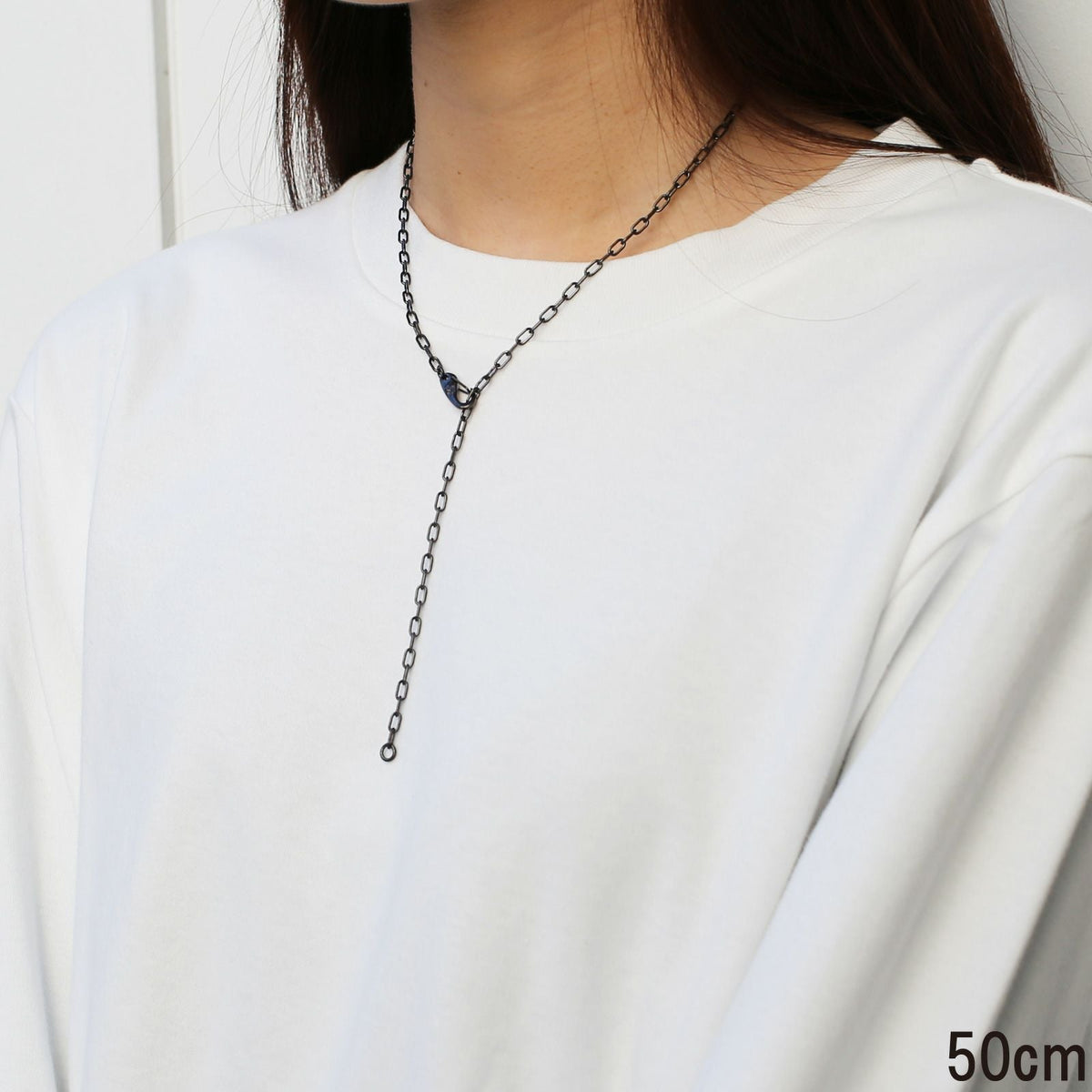 Magatama Simple Chain Necklace & Bracelet - Black