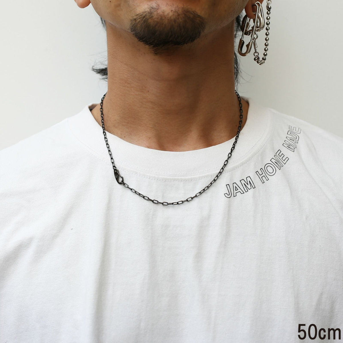 Magatama Simple Chain Necklace & Bracelet - Black