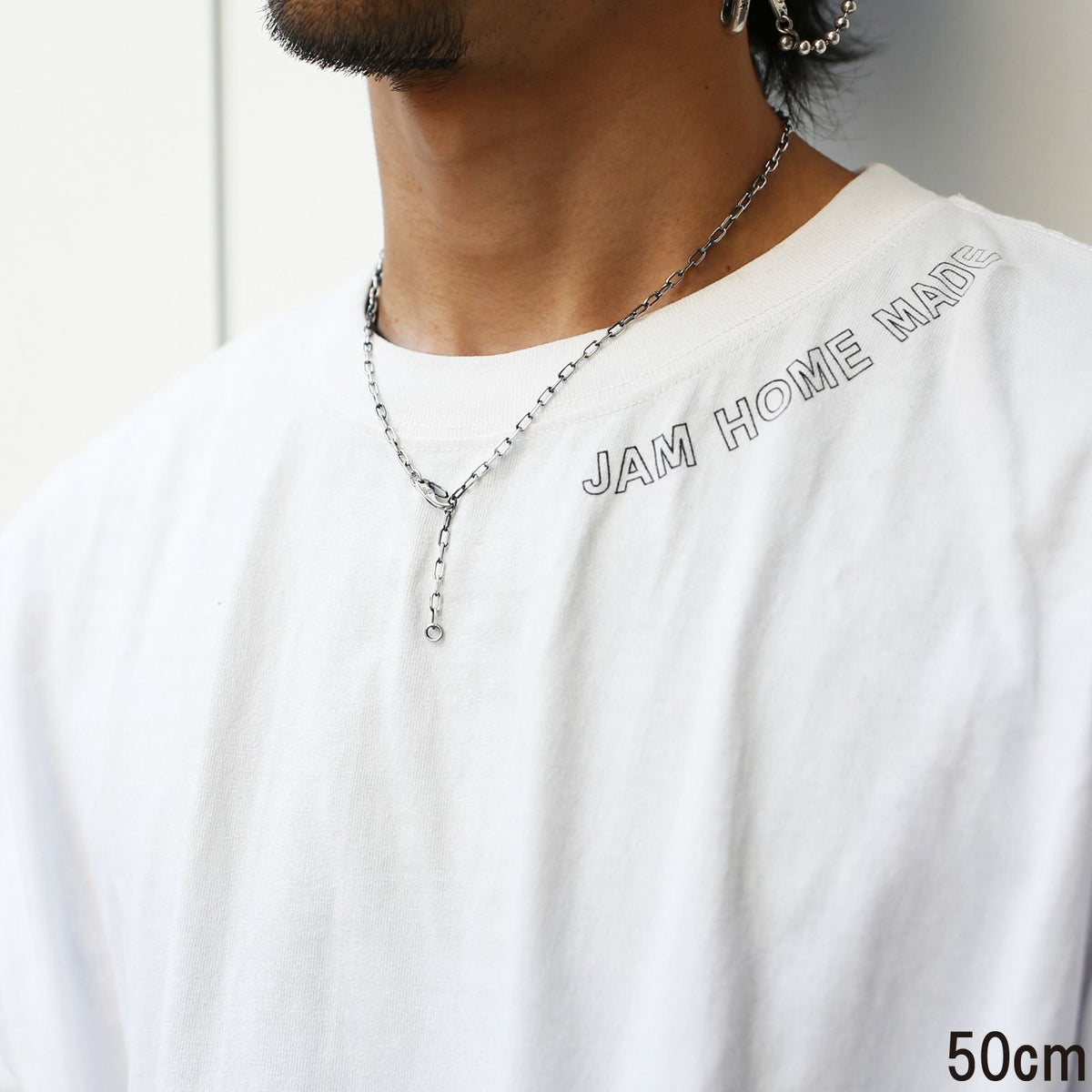 Magatama Simple Chain Necklace & Bracelet - Silver