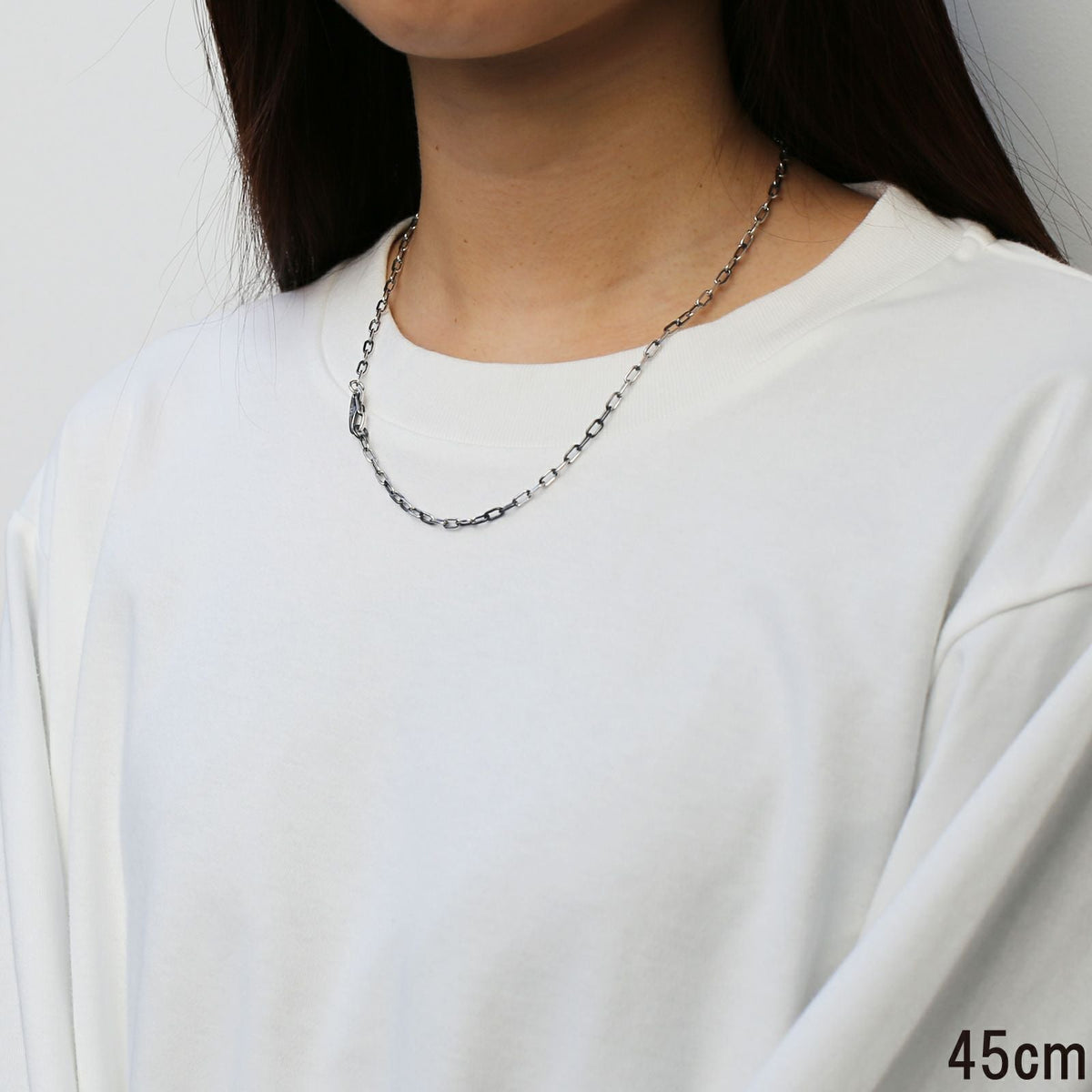 Magatama Simple Chain Necklace & Bracelet - Silver