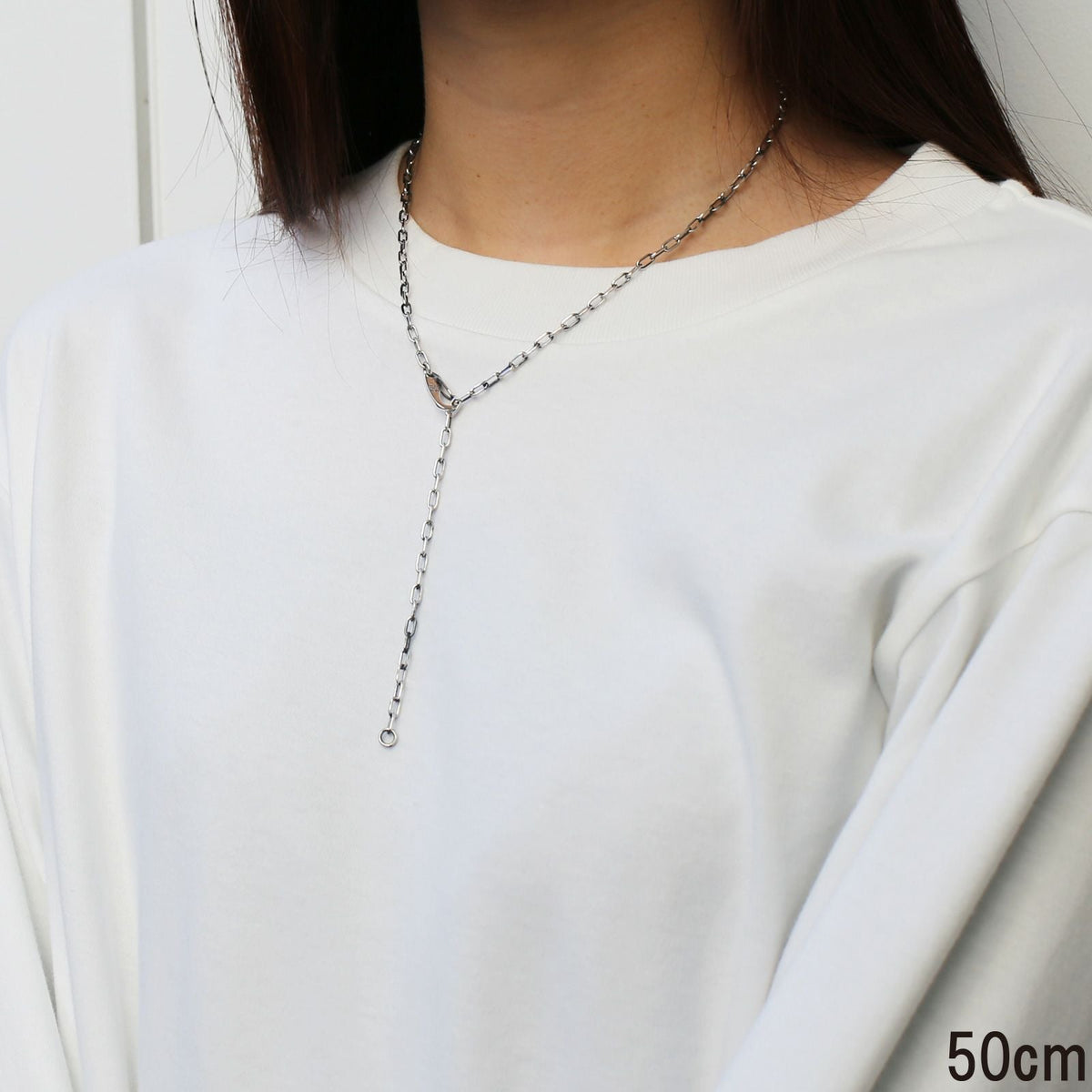 Magatama Simple Chain Necklace & Bracelet - Silver