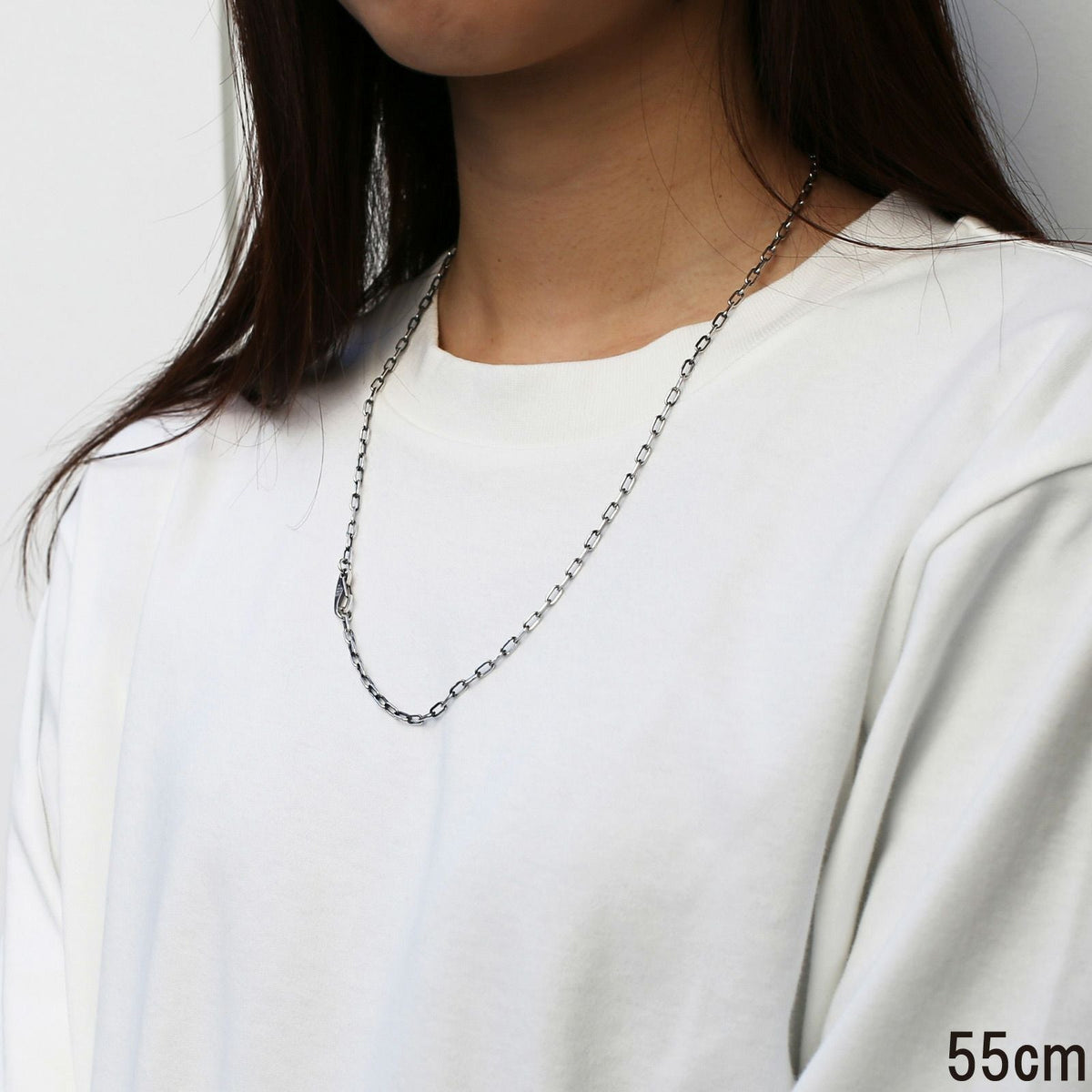 Magatama Simple Chain Necklace & Bracelet - Silver