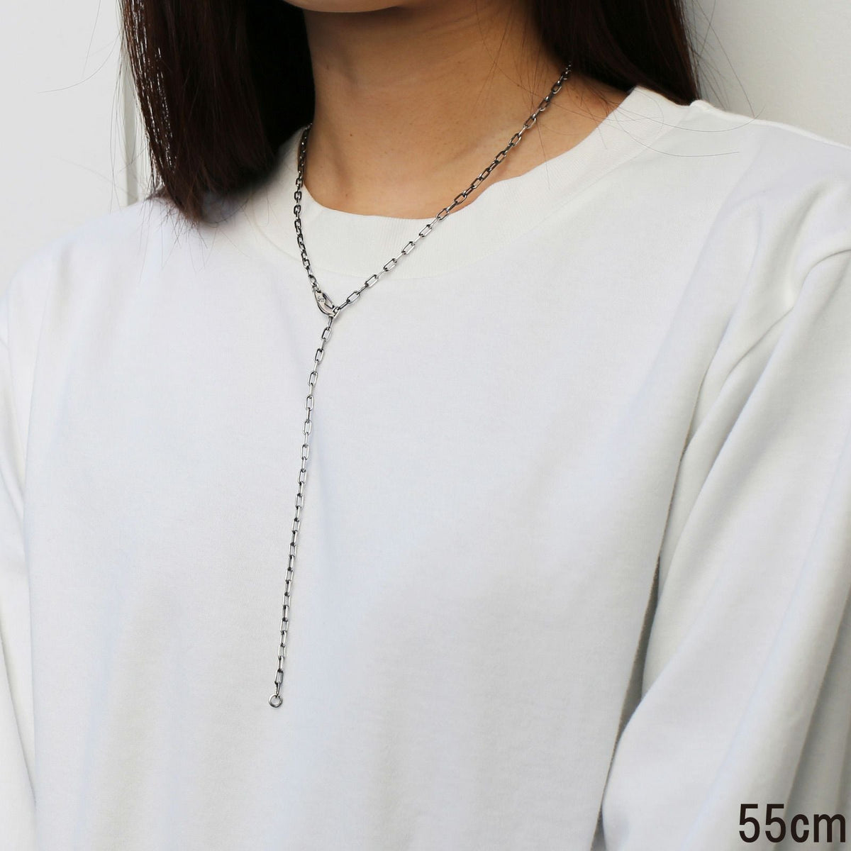 Magatama Simple Chain Necklace & Bracelet - Silver