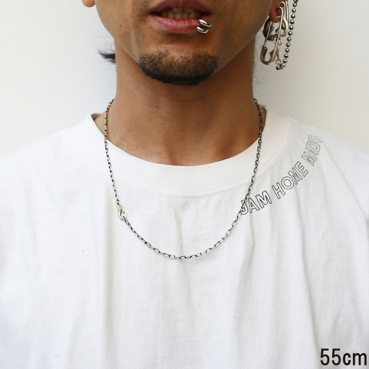 Magatama Simple Chain Necklace & Bracelet - Silver
